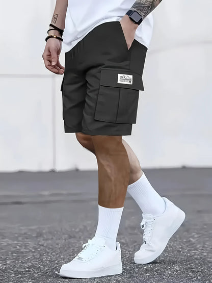 Men's work shorts; summer comfort; multi-pocket; outdoor leisure sport beach pants; elastic waistband