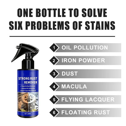 Quick-Acting Car Rust Remover Spray - Care for Auto Exhaust Pipes & Wheel Hubs, Metal Iron Powder Cleaner