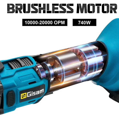 Gisam 20000OPM Cordless Quickrelease Oscillating Tool Multifunction Trimmer Power Tool Anti-Vibration for makita 18V battery Pin