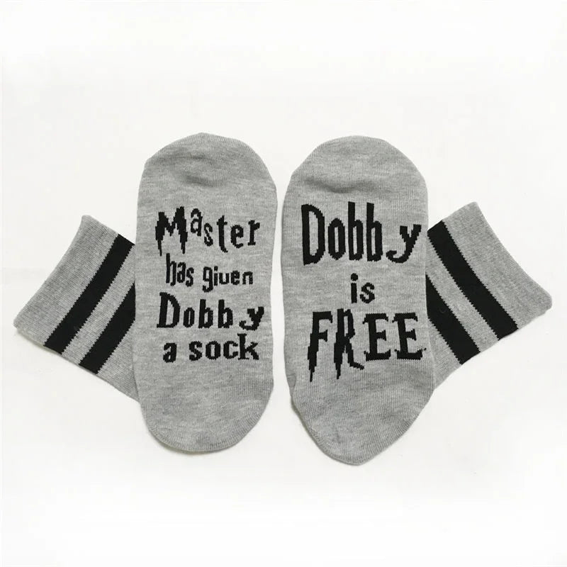 New High Quality Print Letter  is Free Funny Men Socks Striped Women Novelty Chaussettes Femme Spring Streetwear Cotton Sokken