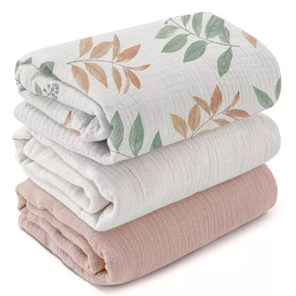 Baby cotton yarn quilt three-piece wrapping towel newborn six-layer wrapping blanket