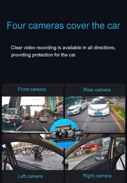 4K 4CH Hidden Dash Cam with APP Night Vision Motion Detection 24/7 Parking Monitor G-Sensor Loop Recording WDR Blackbox Car DVR