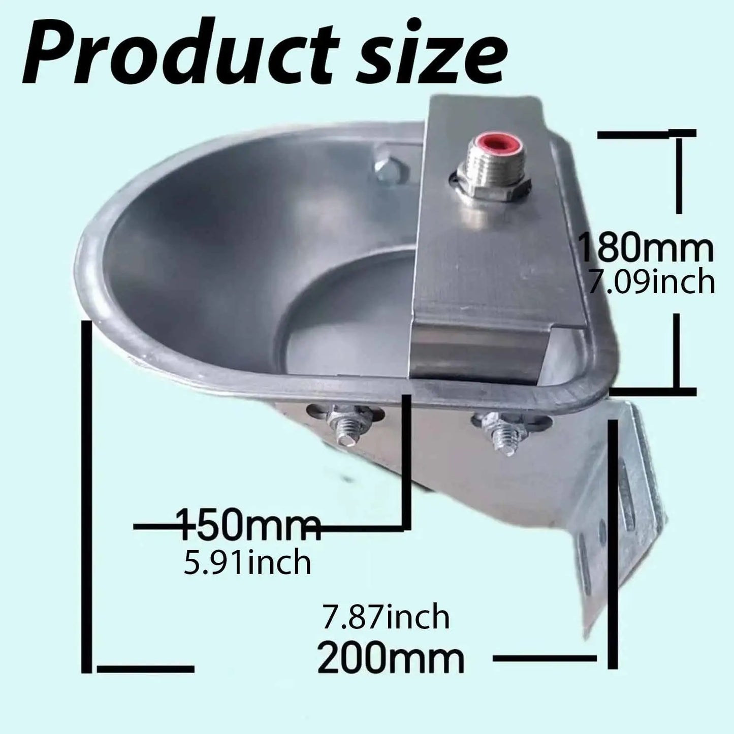 Stainless Steel Automatic Waterer Bowl for Sheep Cattle Horses Goats Dog Drinking Fountain Farm Animal Supply