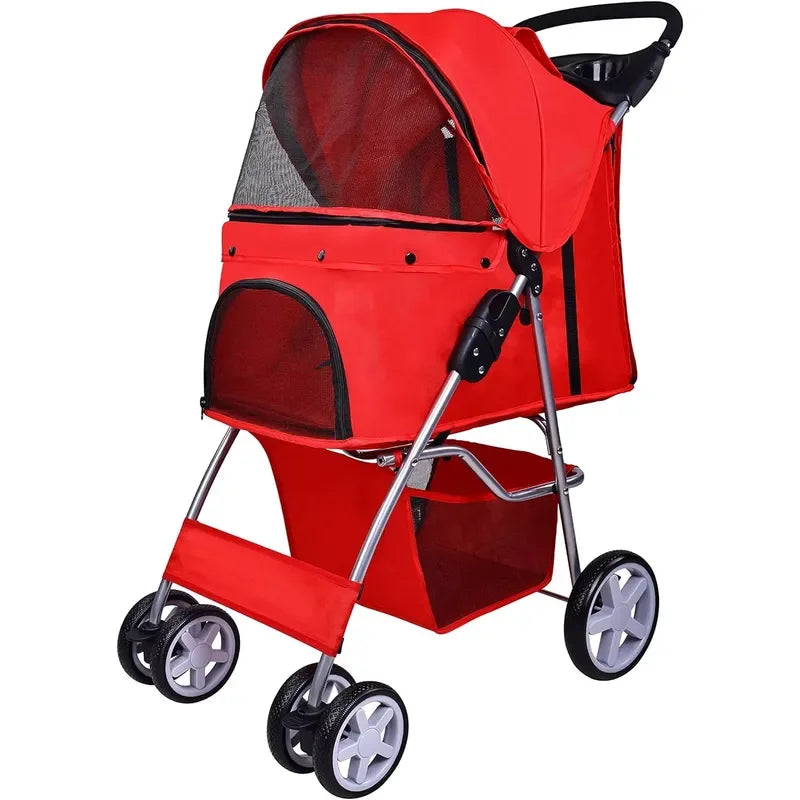 Portable Folding Pet Stroller Rotate Wheels Modern Style Medium Pets Carrying Traveling Made Vietnam TH-PSP-030