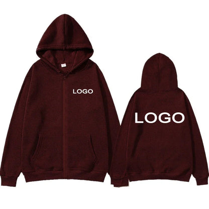 Customized Printed Zipper Hoodies Men Fashion Long Sleeve Zipper Up Sweatshirts Women Casual Personality Hoody Pullover Sudadera