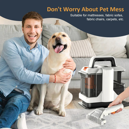 750W Automatic Spraying Smart Carpet & Upholstery Cleaner, Induction Fabric Stain Cleaning Machine for Sofa, Mats, Pet Stains, EU 220-240V