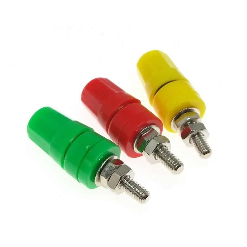 5/10Pcs M4*36 Pure Copper Terminal 4mm Banana Jack Socket 20A Binding Post Banana Plug Connector M4X36