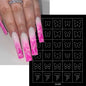 24-Design Airbrush Stencil Nail Stickers 1Pcs Butterfly/Heart/French Line Nail Decal Adhesived DIY Nail Template Airbrush Slider