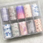 10Rolls Plaid Thousand-Bird Bow  Stars Nail Foils Transfer Paper  Nail Art Stickers  Manicure Set Decal  Nails Decoration