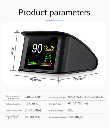 Updated P10-PRO OBD2 HUD With Russia Korean Language Smart Digital Meter On Board Computer Digital Speedometer Overspeed Alarm