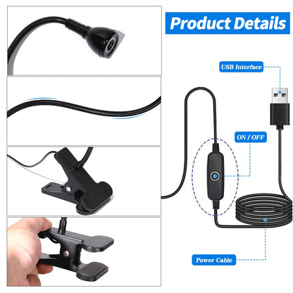 Nail LED UV Lamp for Drying Gel Nails Polish Clip-On Flexible Desk Mini Portable USB Nail Lamp UV Light Dryer for Manicure Salon