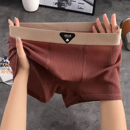 4pcs Men's Boxer Shorts Ice Silk Underwear Plus Size Underpants Cool Breathable Sexy Slim Panties Mesh Lingerie Wholesale Lots