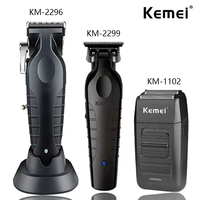 Kemei KM-2296 KM-2299 KM-1102 Professional Hair Clipper Kit Electric Shaver Male Hair Cutting Machine Men’s Trimmer Machine