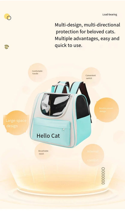 Backpack for Cats and Dogs, Portable Pet Bag for Outdoor Use, Large Capacity Space Cabin, Carrying Cat and Dog Box, Outdoor Bag