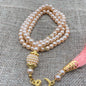 Muslim 99 Prayer Beads Tasbih Rosary Bracelet Islamic Misbaha Pearl Beads Tassel Necklace Ramadan Eid Jewelry for Women Men