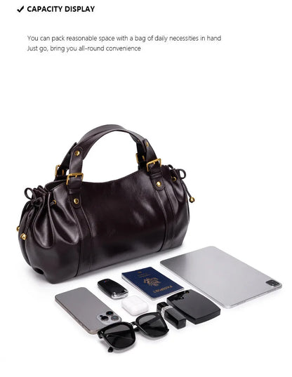 Sac à main à bandoulière Simple pour femmes, sac Boston élégant et polyvalent, sac de travail intérieur en Polyester doux