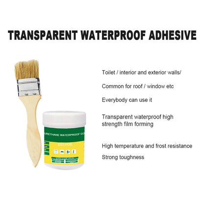 1-3Pcs Transparent Waterproof Agent With Brush Coating Sealant Agent 30/100/300g Polyurethane Glue For Home For Roof Bathroom