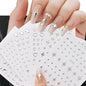 Metal Silver Nail Stickers Metallic 3D Star Nail Art Stickers Decals Self-Adhesive Nail Art Stickers Metal Chain Heart