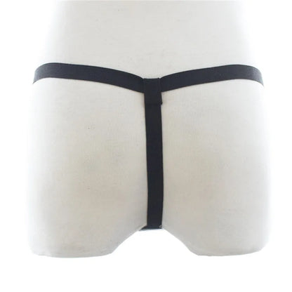 Erotic Underwear Thong PU Leather Male Chastity Panties Cock Penis Sleeve Ring Harness Straps BDSM Restraint  Belt for Men