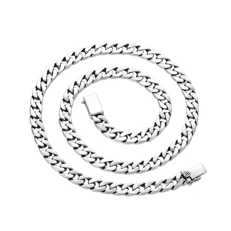 100% S925 Sterling Silver Bracelet 8MM Punk S925 Silver Jewelry Never Fade Carry Certificate Men Women Jewelry Gifts