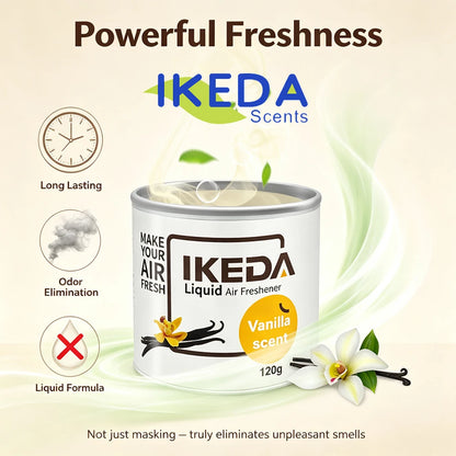 IKEDA Liquid Air Freshener - 120 grams. Provides fresh fragrance for both Car and indoor air, effectively deodorizes