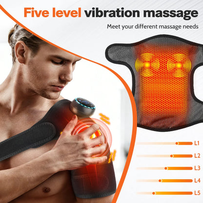 Electric Shoulder Massager Heating Pad Vibration Massage Support Belt Shoulder Thermal  Brace