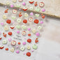 Juicy Red Jelly Tomato Nail Art Sticker Cute Bowknot Glitter Star Kawaii 5D Fruit Self Adhesive Nail Art Decals for Summer DIY