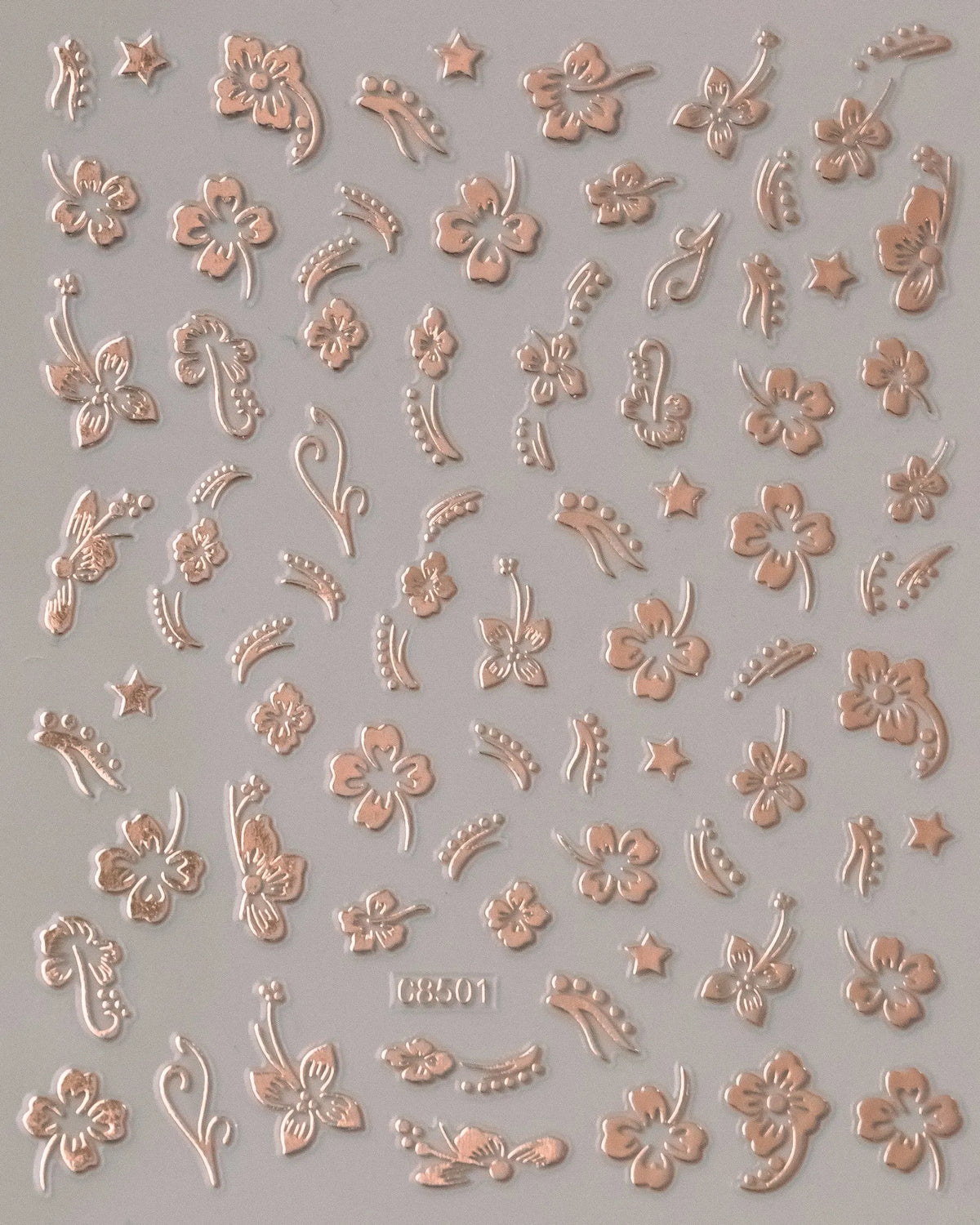 5D Hibiscus Flower Nail Embossed Sticker Acrylic Pink White Gold Petal Leaf Adhesive Decal Butterfly Dragon Floral Elegant Decor