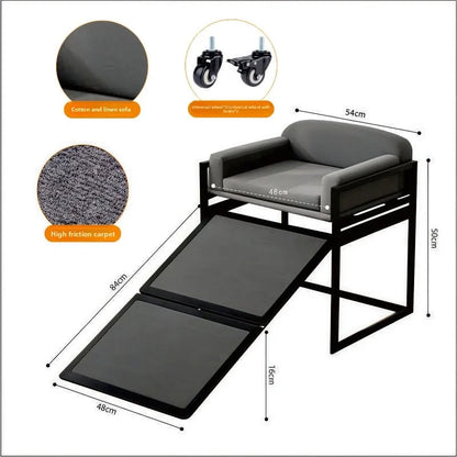 Foldable Pet Ramp for Dogs Cats Non Slip Steps Stairs Ladder for Small Large Senior Pets to Climb Bed Sofa