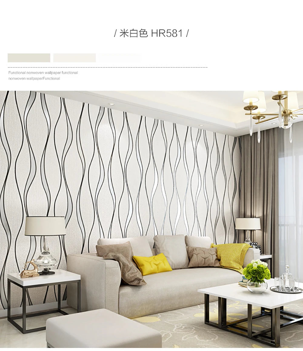 3D Wallpaper Stripe Wallpaper Living Room Background Wallpaper Curve Stripe TV Background Wallpaper Decoration Salon Maison Luxe