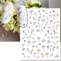 3d Nail Art Decals Elegant White RoyalBlue Roses Flowers Adhesive Sliders Nail Stickers Decoration For Nail Manicure
