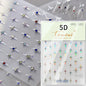 1 piece  5D silver nail stickers metal mini star nail art stickers high quality exquisite decals self-adhesive nail art stickers