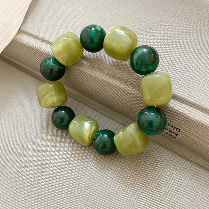 Acrylic Irregular Square Round Beaded Bracelet for Women European and American Simple Bracelet Korean Fashion Hand Accessories