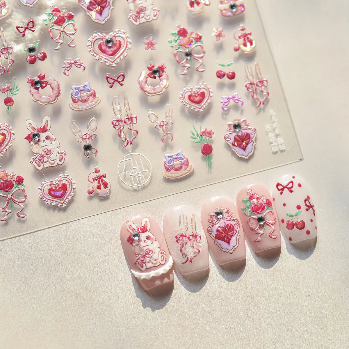 1Sheet 5D Soft Embossed Relief Nail Stickers Cute Daisies Self Adhesive Slider Stickers Press On Nails DIY Japanese Nail Art Dec