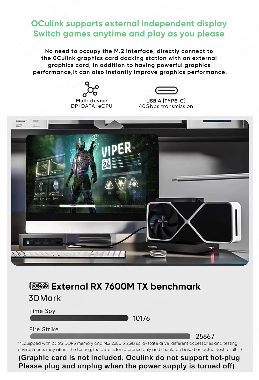 Topton Gaming Mini PC OCuLink AMD Ryzen AI 9 HX 370 AI 7 PRO 360 Ryzen 7 8845HS/7840HS Desktop Small Computer Windows 11 WiFi6E