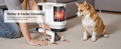Lubluelu V8 800W Hot Water Carpet Cleaner  60°C Deep Clean Pet Stains 15kPa Strong Suction 5M Long Power Cord 1.75L Tank