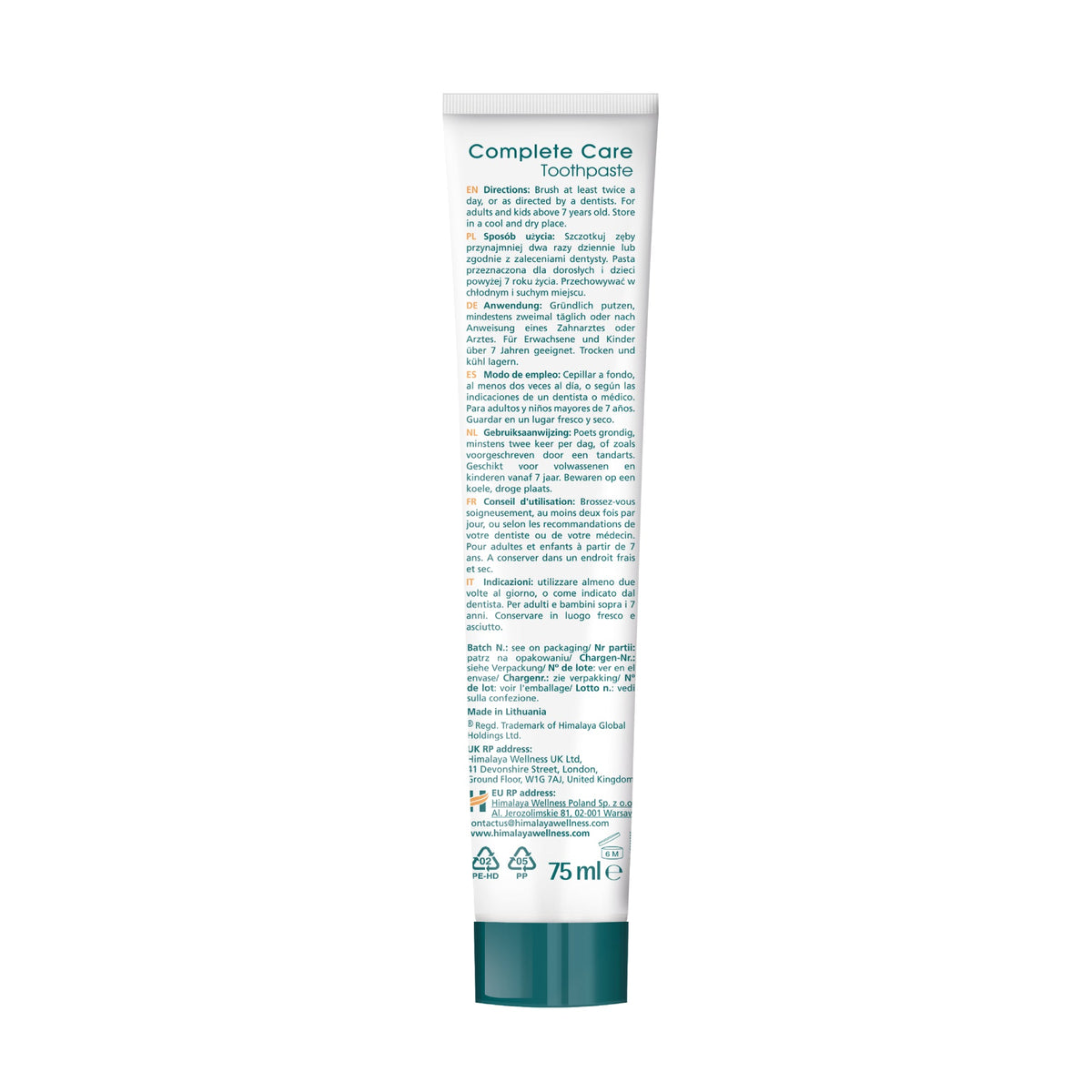 Himalaya Botanique Complete Care Zahnpasta – Minze 75 ml