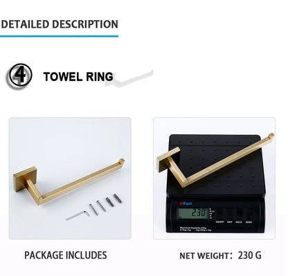 Brushed Gold Bathroom Accessories Set Toilet Brush Holder Toilet Paper Holder Towel Bar Rail Rack Hanger Hook Soap Dish Hardware