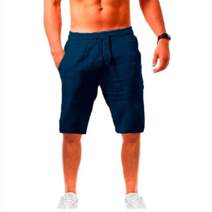 Men's Cotton Linen Pants Summer Solid Color Breathable Linen Trousers Male Casual Elastic Waist Fitness Pants Hip-Hop Streetwear