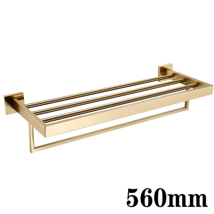 Brushed Gold Bathroom Accessories Set Toilet Brush Holder Toilet Paper Holder Towel Bar Rail Rack Hanger Hook Soap Dish Hardware