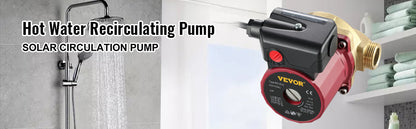 SucceBuy Hot Water Circulation Pump 0.6-Inch 220V 5.3 GPM 90W Water Pump 0.8A for Automatic Shower Washing Machine for Home Use