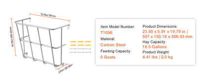 SucceBuy Livestock Hay Feeder Heavy-Duty Steel Goat Hay Rack Multiple Sided Feeding Rack for Sheep Farm Livestock Outdoor