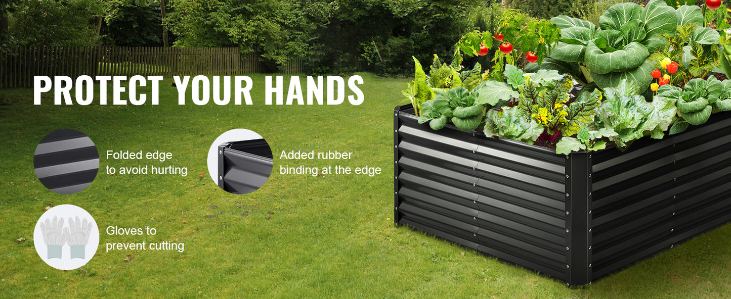 SucceBuy Raised Garden Bed Outdoor Planting Boxes with Open Base for Growing Flowers/Vegetables in Backyard/Garden/Patio/Balcony