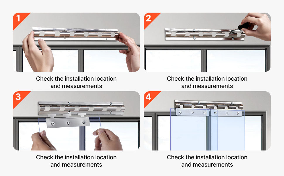 SucceBuy Strip Curtain Clear PVC Strip Door Curtain with 50% Overlap 84" x 42" Freezer Door Strips for Walk in Home Warehouse