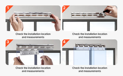 SucceBuy Strip Curtain Clear PVC Strip Door Curtain with 50% Overlap 84" x 42" Freezer Door Strips for Walk in Home Warehouse