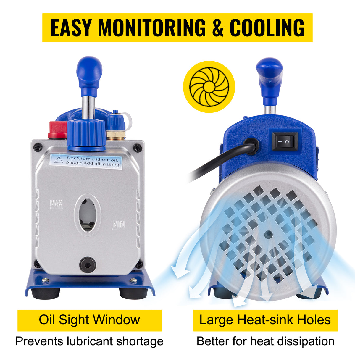 SucceBuy 1.8 CFM - 4.8 CFM Refrigerant Vacuum Pump Kits HVAC 1/3HP 1/4 HP with Manifold Gauge for Household Air Conditioning